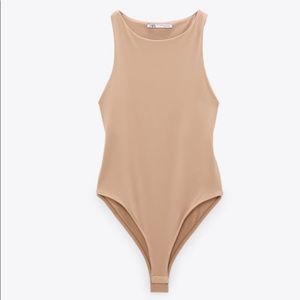 Zara Beige-Pink Halterneck bodysuit Medium